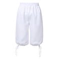 thumbnail image 4 of Men's Medieval Pirate Capri Pants Mens Knickers Colonial 3/4 Pants Renaissance Costume Viking Long Shorts Size 3XL White, 4 of 5