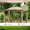 thumbnail image 6 of Gymax 11.5' Outdoor Patio Round Dome Gazebo Canopy Shelter Double Roof Steel Brown, 6 of 10