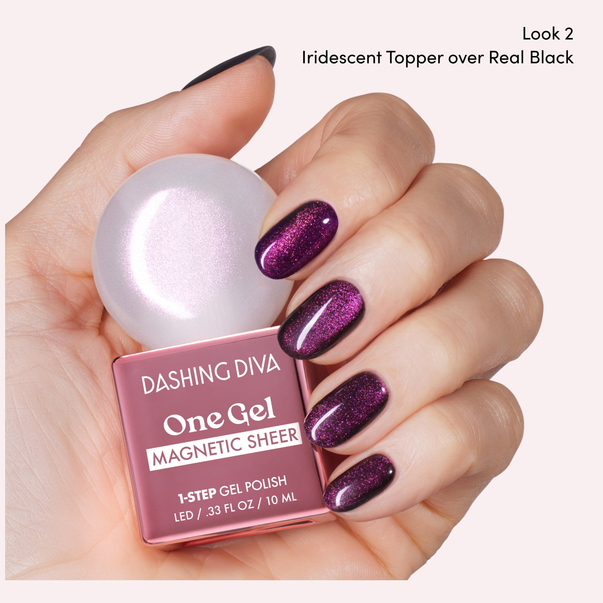 Dashing Diva ONE GEL MAGNETIC TOPPER, Gel Nail Polish, Magnetic Top Coat, Sheer, 1 10ml / 0.33 oz
