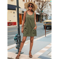 thumbnail image 6 of Summer Dress for Women Sleeveless Tank Dress with Pockets Casual Short A Line Dress Crewneck Sundress Green S, 6 of 7