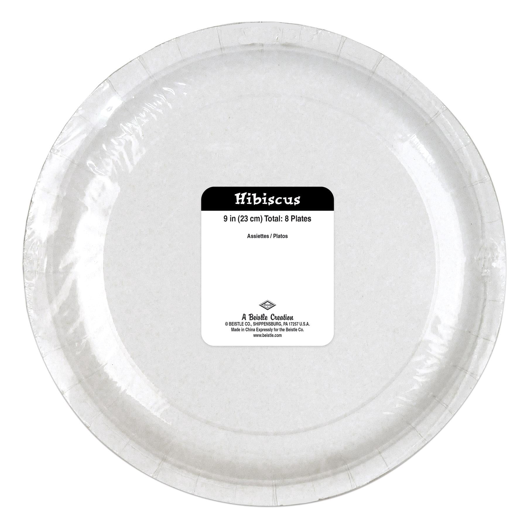 96 Pack Beistle Luau Party Hibiscus Paper Plates 9 inch