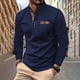 thumbnail image 1 of Blusa y camisa de cuello alto de manga larga para hombre, moda versátil, bloque de color, botones, blusa de cuello alto de manga larga, abrigo de poliéster para hombre, 1 of 4