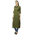 thumbnail image 2 of Phagun Indian Cotton Blend Kurti Kurta Casual Wear Collar Neck Tunic For Womens, 2 of 7
