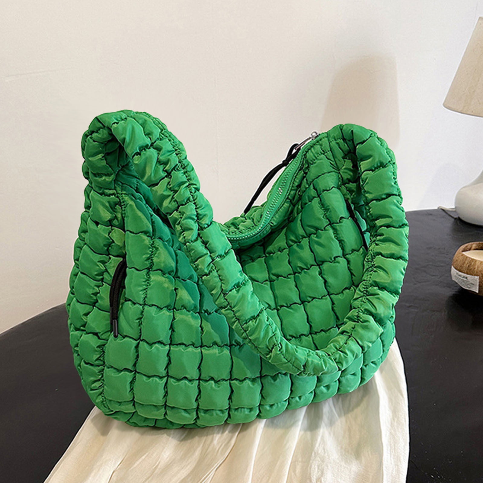Hvyesh Puffer Tote Bag for Women Quilted Tote Bag Large Crossbody Bag Puffy Bag Lightweight Carryall Bag for Women