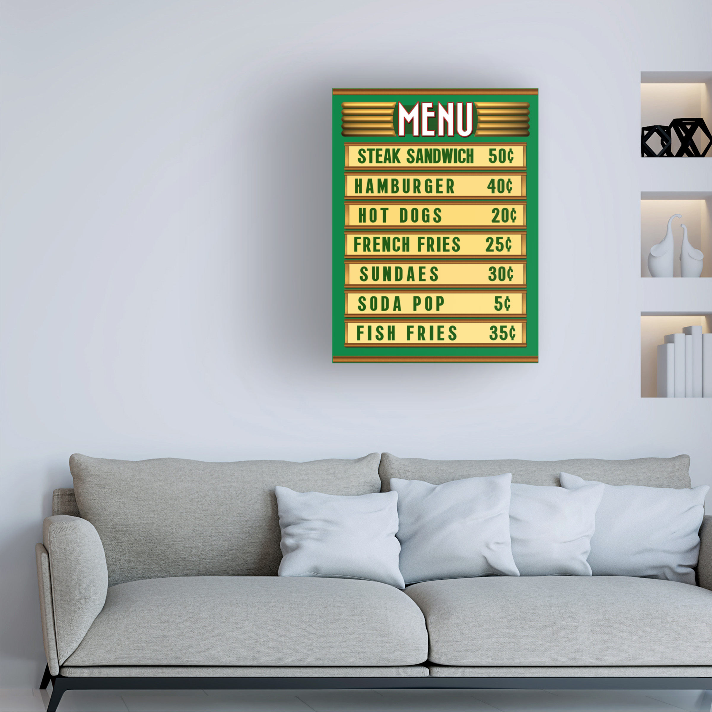RetroPlanet 'Green Burger Joint Menu' Canvas Art