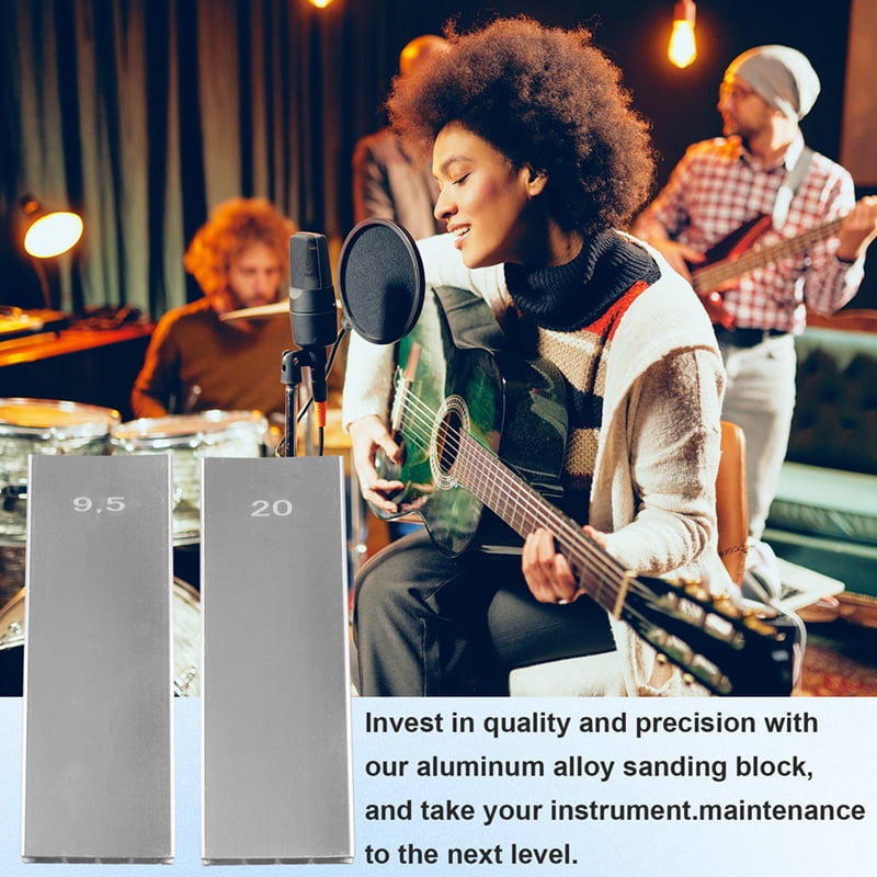 Two-Way Radius Sanding Block Aluminum Alloy Fret Leveling Fingerboard Luthier Tool Guitar Sanding Beam (9.5-20)