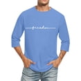 thumbnail image 1 of Camisas de Manga Larga para Hombres Imprimir Casual Cuello Redondo Blusa de Manga Corta, Camisas de Lino para Hombres, 1 of 3