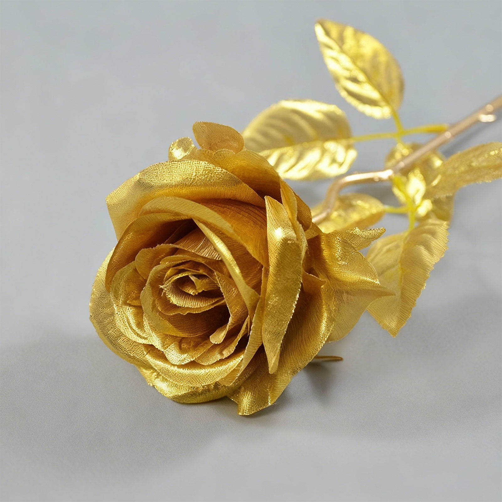 ZFSBZBS Artificial Rose 12pcs Open Flower Bouquet Faux Rose Stems for Wedding Arrangement, Bridal Bouquet, Centerpiece, Fake Faux Silk Flowers,Rose Gold*12 Pcs