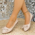 thumbnail image 3 of GERsome Ballet Flats for Women Comfort Slip On Round Toe Summer Dress Shoes for Casual Office Work Wedding, Beige Size 6, 3 of 9