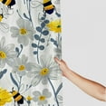 thumbnail image 3 of Orinice  Grey Shower Curtain, Daisy Flowers Bees in Spring Time Honey Petals Floret Nature Purity Blooming, Cloth Fabric Bathroom Decor Set with Hooks,  White, 3 of 7