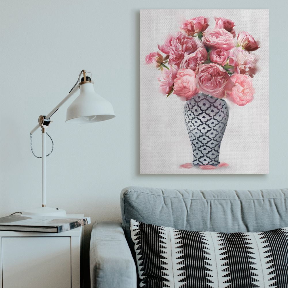 Stupell Industries Elegant Pink Peony Floral Bouquet in Vase Canvas Wall Art Design by Ziwei Li, 36" x 48"