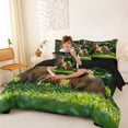 thumbnail image 3 of Erosebridal 3D Capybara Print Twin Bedding Sets, Kids Boys Girls Bedding Comforter Set, Black Reversible, 7pcs, 3 of 7