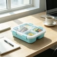 thumbnail image 4 of Plastic Bento Box,Rectangular Buckle Airtight Leakproof Portable Divided Lunch Container | Office Meal Prep Container | Refrigerator Food Storage | Perfect for Outdoor Travel & Picnic,Blue, 4 of 7
