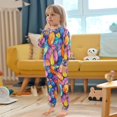 thumbnail image 4 of FORMRS Long Sleeve Top and Pants Pajama Set for Niños 2-Piece Sleepwear, Sizes 18M-8Y, Colorful Leaves, 4 of 6