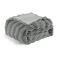 thumbnail image 5 of Home Soft Things Bubble Textured Faux Fur Throw Blanket, Cozy & Reversible, 50x60", Grey, 5 of 7