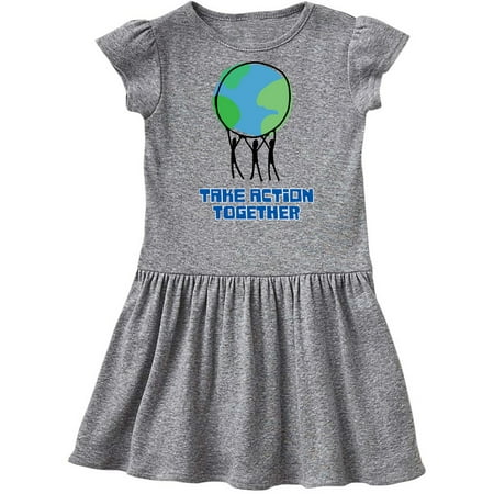 

Inktastic Take Action Together Save the Planet Gift Toddler Girl Dress