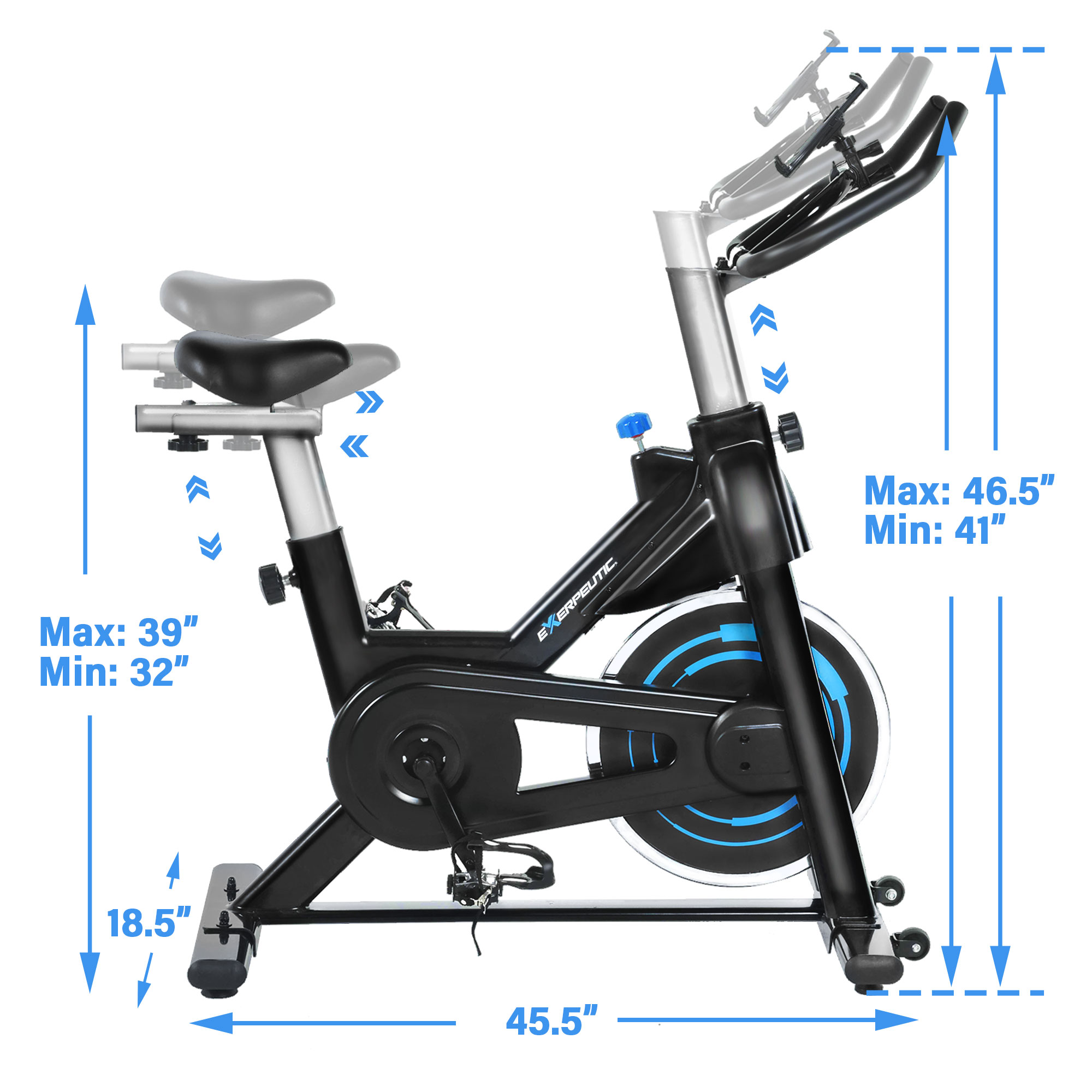 Exerpeutic Bluetooth Indoor Cycling Smart Exercise Bike w/ 1 year  MyCloudfitness App, Free Subscription - image 4 of 12