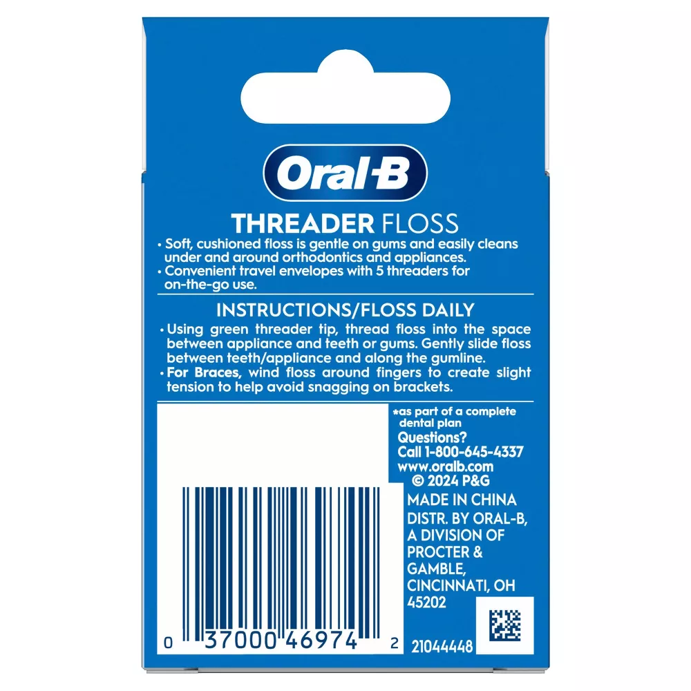 Glide Threader Floss, 30-Count Boxes of Single-Use Packets (Pack of 4)