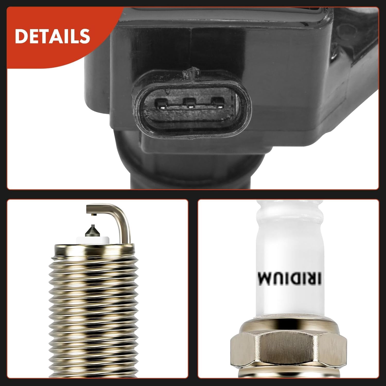 A-Premium Set of 4 Ignition Coil Pack and Iridium Spark Plugs Compatible with Volvo XC60 2015-2020, XC90 2016-2020, S60 2015-2020, XC40 2019-2020, S80 2016, S90 2017-2020, V60, V90, XC70, 2.0L