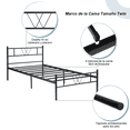 thumbnail image 4 of Cama Individual HOMEMAKE FURNITURE Somier de Metal Negro Minimalista Moderno 197x99,5cm, 4 of 6