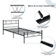 thumbnail image 4 of Cama Individual HOMEMAKE FURNITURE Somier de Metal Negro Minimalista Moderno 197x99,5cm, 4 of 6