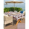 thumbnail image 4 of Retro Boho Outdoor Tablecloth - 52x70 Inch Rectangle Dining Table Cover, Dark Red Geometric Pattern Rhombic Bohemia Waterproof Outdoor Table Cloth with Umbrella Hole & Zipper for Picnic/Patio/Party, 4 of 7