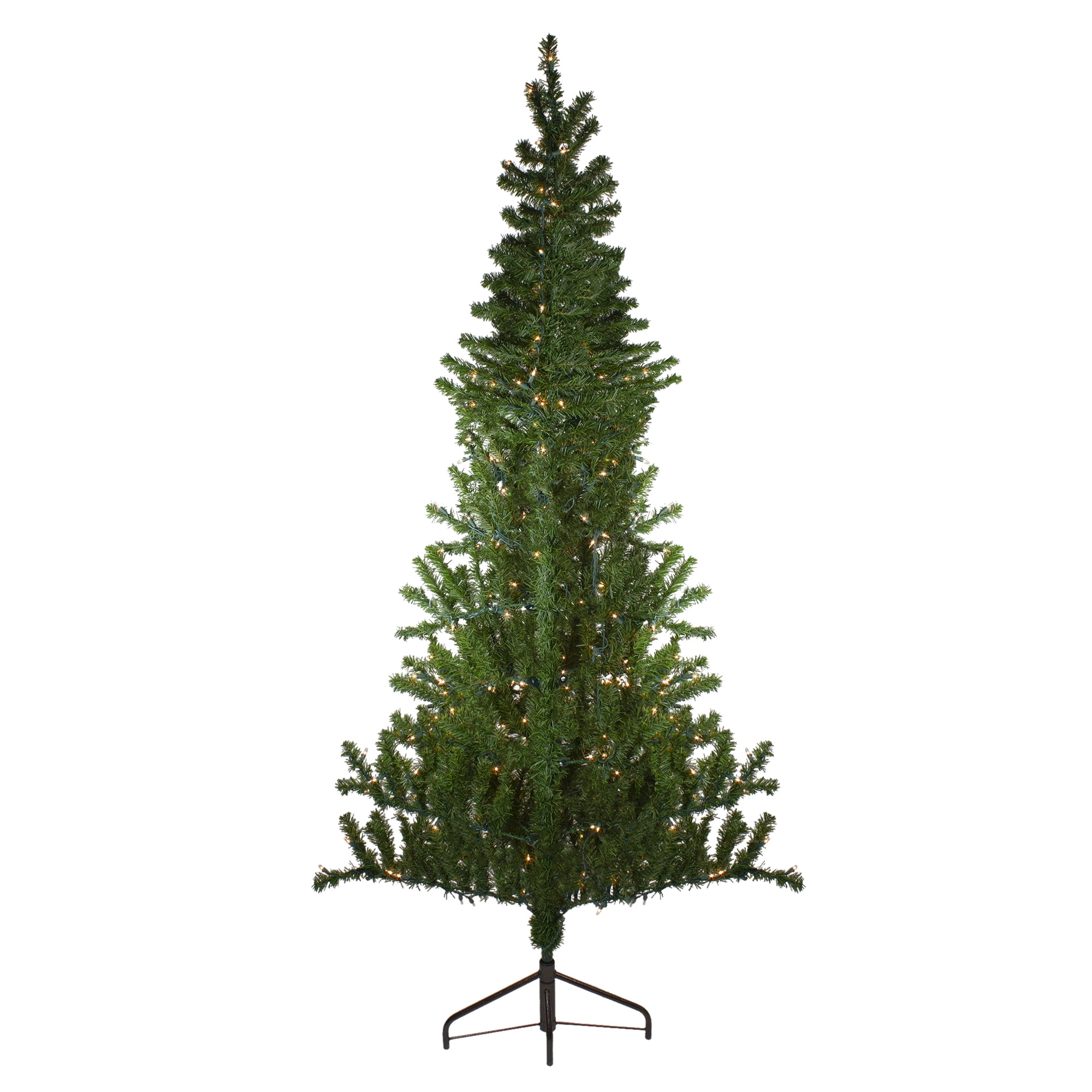 6.5' Pre-Lit Canadian Pine Slim Artificial Christmas Wall Tree Clear