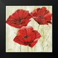 thumbnail image 2 of Field, Anna 15x15 Black Modern Framed Museum Art Print Titled - THREE RED POPPIES II, 2 of 5