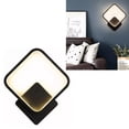 thumbnail image 2 of Iluminación moderna para interiores y exteriores para dormitorio y sala de estar, aplique de pared LED tricolor cuadrado negro de 110 V, 2 of 8