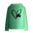 thumbnail image 4 of BRGZLK Women's St.Patrick's Day Hooded Sweatshirts Green Polyester Blend Long Sleeve Shamrock Irish Print Loose Comfy Tops Hoodie with Pocket Green C S, 4 of 5