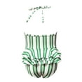 thumbnail image 4 of ATOGUTA Girls Swimwear Ruffles Stripe One-Piece Swimsuit Bathing Beach Swimwear Green, Sizes 2T-12, 4 of 5