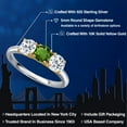 thumbnail image 2 of Gem Stone King 925 Silver and 10K Yellow Gold Green Chrome Diopside and White Topaz Engagement Ring for Women | 1.70 Cttw | Round 5MM | Gemstone Birthstone | Size 7, 2 of 6