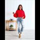 thumbnail image 5 of Pantalones Vaqueros Boyfriend de Tiro Medio Rotos para Mujer, Holgados, Elásticos y Desgastados Azul M, 5 of 6