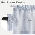 thumbnail image 3 of NICETOWN Blue Linen Valance for Kitchen, Striped Print Farmhouse Rod Pocket Light Filtering Valance Curtains for Cafe Living Room, 42"x18", 1 Panel, 3 of 8