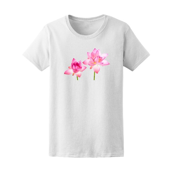 Cute Pink Lotus Flowers Tee Women's -Image by Shutterstock