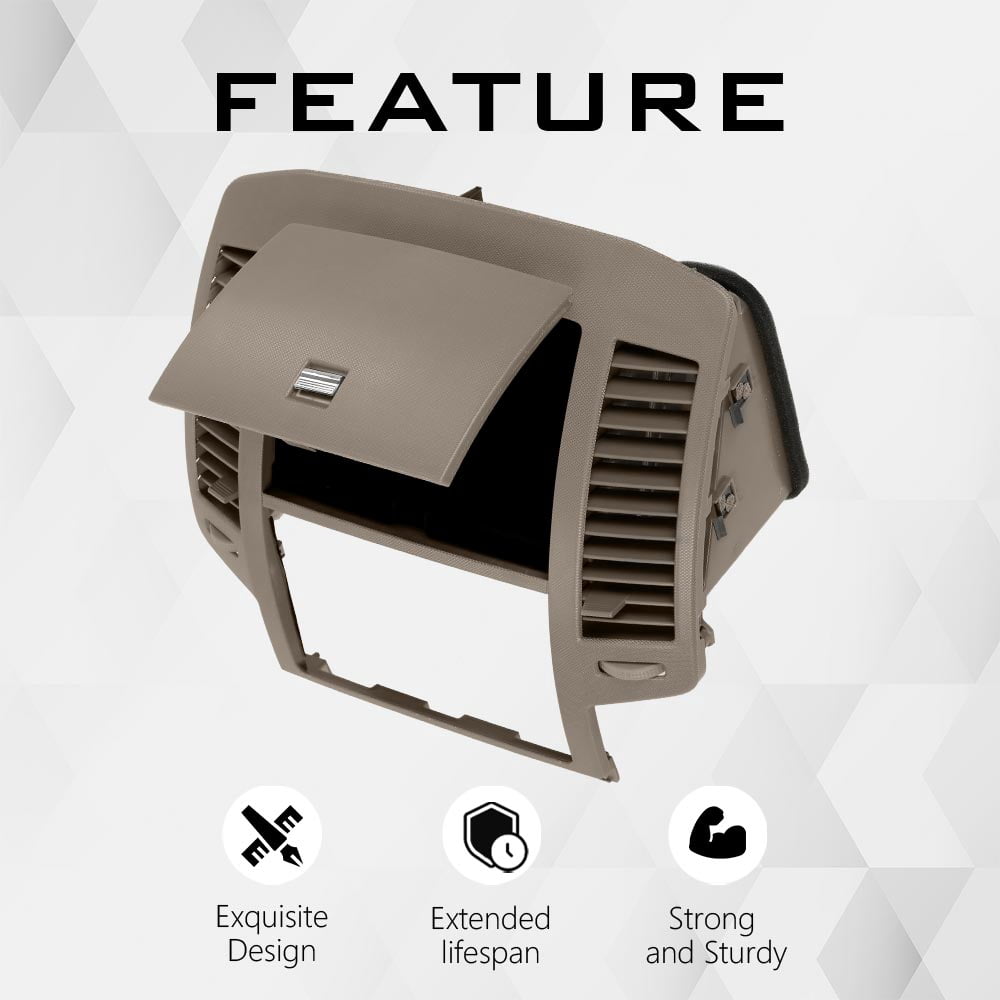 Brown Center Dash Radio Bezel w/Storage Vents Glove Box Fit for 2005-2006 Nissan Altima