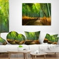 thumbnail image 4 of Designart Arashiyama Bamboo Grove Japan - Oversized Forest Throw Pillow - 12x20, 4 of 5