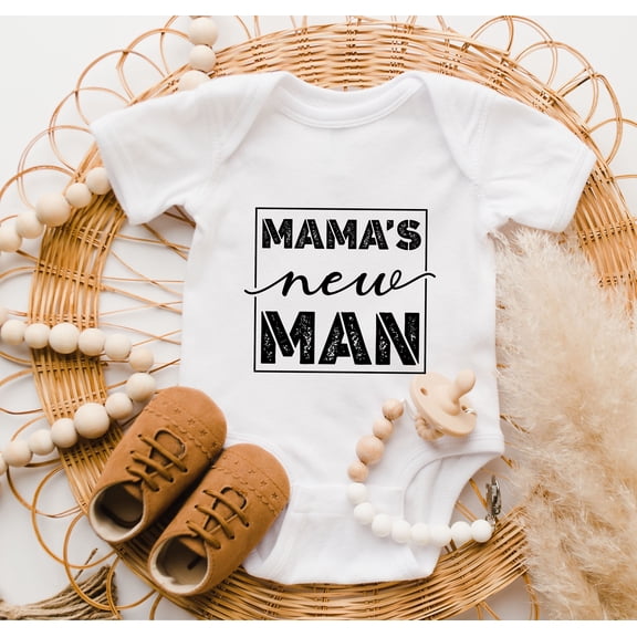 Mamas New Man Baby Onesie, Mama'S Boy Onesie For Boy, Baby Boy Clothes, New Mom Gift , Funny Magic Baby Shower Gift, Hello World Cute and Cool Baby Bodysuit, BABY BODYSUIT LAT 4424