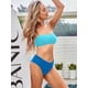 thumbnail image 5 of Conjunto de bikini ZAFUL, traje de baño tipo bandeau de corte alto para mujer, azul oscuro, 5 of 7