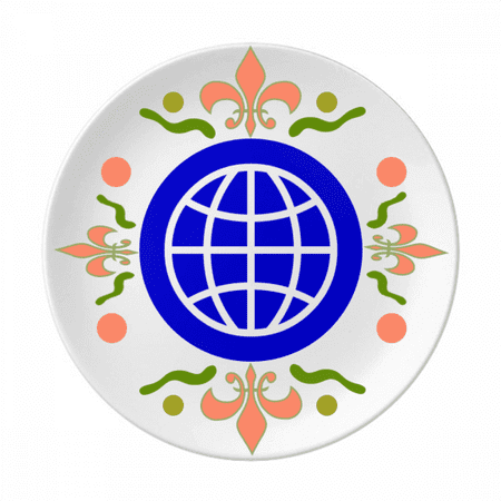 

Earth Blue Square Warning Mark Flower Ceramics Plate Tableware Dinner Dish
