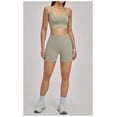 thumbnail image 4 of Top-kevin Women 2 Piece Workout Sets High Waisted Tummy Control Biker Shorts Halter Padded Tank Tops, 4 of 7