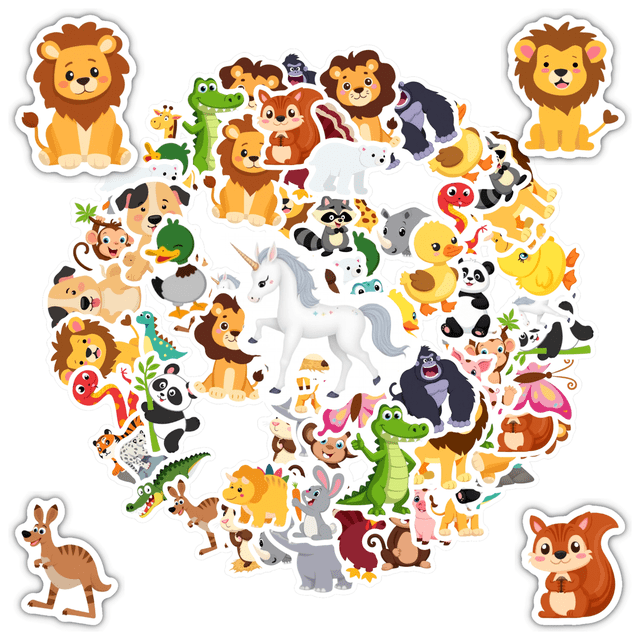 35pcs-50pcs Cute Animal Stickers Kids Stickers Funny Stickers PVC Stickers for Notebooks Laptops Suitcases