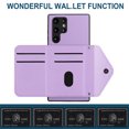 thumbnail image 6 of Allytech Galaxy S22 Ultra Wallet Case with Shoulder Strap, RFID Blocking Luxury PU Leather Shockproof Cards Slots Stand Anti-Scratch Magnetic Closure Phone Case for Samsung Galaxy S22 Ultra, Purple, 6 of 9