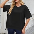 thumbnail image 5 of Womens Tops Summer Short Sleeve T Shirt Casual Crew Neck Trendy Fitted Tshirt Trendy Clothes, 5 of 6