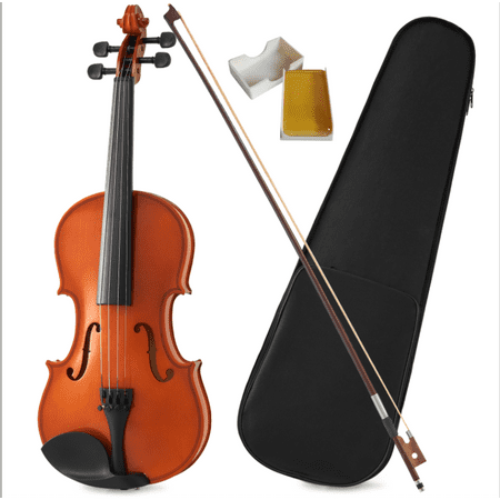 MIDOQIN Violin 4/4 Full Size Kit, Acoustic Beginner Violin Kit with Rosewood Bow, Extra Strings&Bridge, 2 Rosins, Tuner, Case, Mute, Fingerboard Stickers, Shoulder Rest