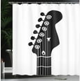thumbnail image 4 of Ambesonne Guitar Shower Curtain, Monotone Half Guitar Strings, 69"Wx70"L, Charcoal Grey and White, 4 of 5