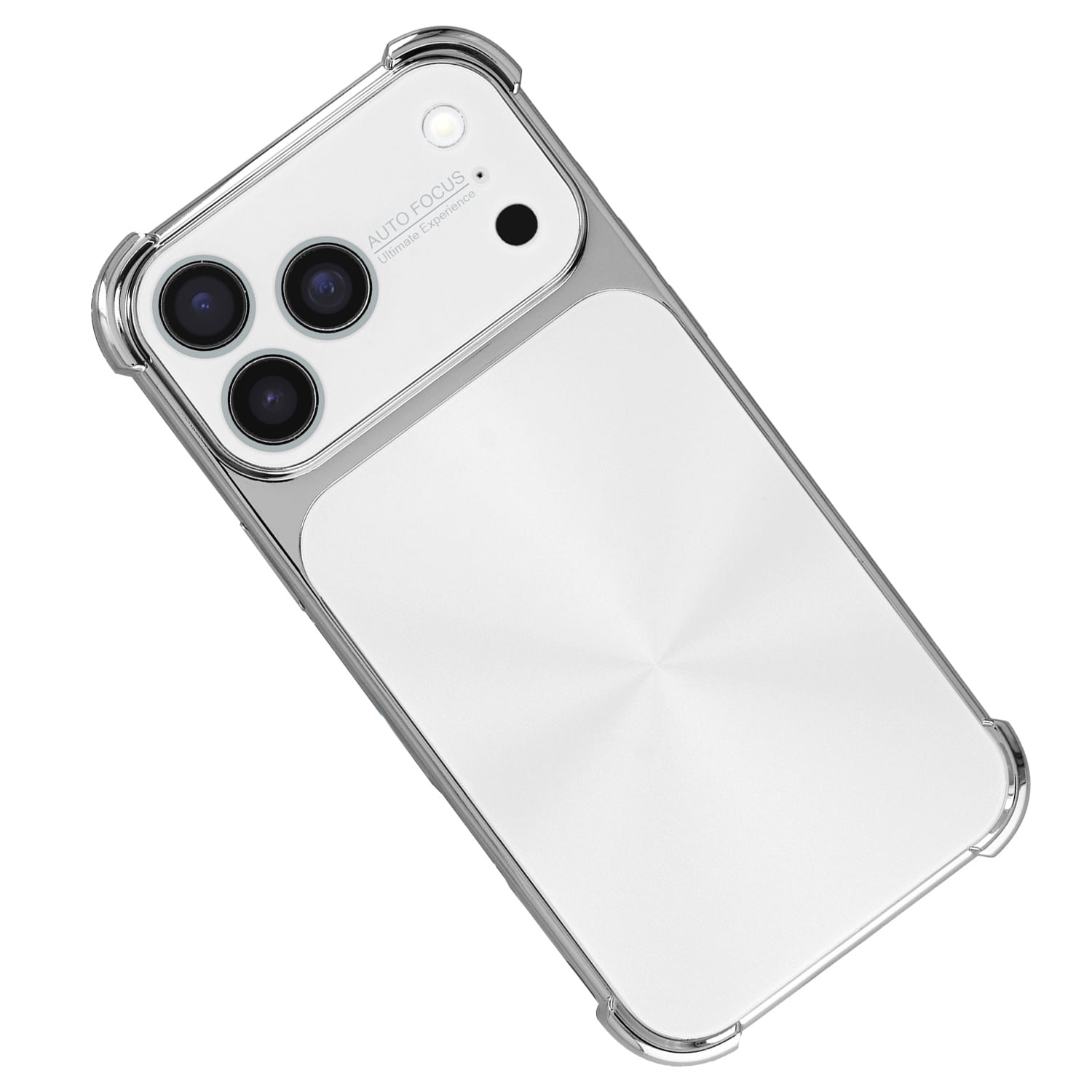 CD-Pattern Electroplated Four Corner Shockproof Case for iPhone 17 Pro Max - White