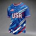 thumbnail image 2 of Men's 2026 USA Soccer Jersey Crew Neck Short Sleeve Country Team Fan International Football Shirt Retro Streetwear Top Blue S, 2 of 6