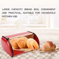thumbnail image 4 of Red Metal Bread Box - Large Capacity Kitchen Storage Container with Airtight Lid, Non-Skid Base, Sturdy & Durable, Decorative Countertop Organizer for Baked Goods, Ideal Gift for Baking Enthusiasts, 4 of 6