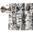 thumbnail image 4 of Coffee Kitchen Curtains Valance, Various Cups of Coffee Silhouette Door Window Rod Pocket Window Valance, for Bedroom Living Room Kitchen Cafe W54xL18in 1 Panels, 4 of 4